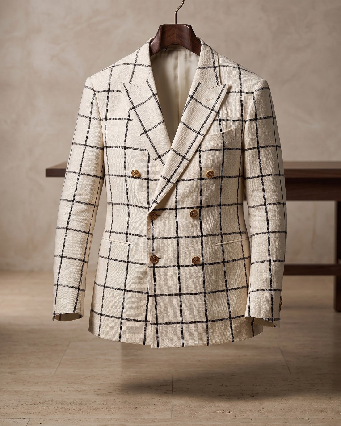 Salvatore Cotton Blend Double-Breasted Blazer